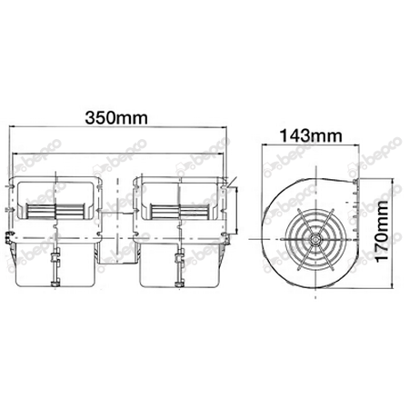 Aeroterma, Ventilator cabina tractor Case, International  82034854, F0NN18456AA, F0NN18456AB, 83994646, 1988-58,178454A2, 81870361, 82034852,