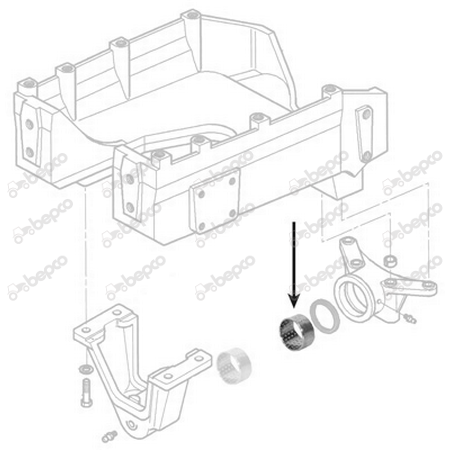 Bucsa punte fata tractor Massey Ferguson 3712072M1, 486-58