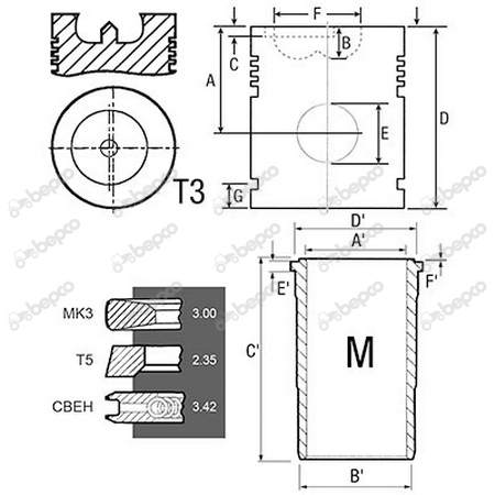 Set motor John Deere  31-181, RE507850, RE65969, VPB8624, RE505112, 6005028694, RE507850-FP