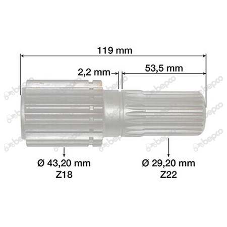 Ax planetar John Deere STR-15A016, B05-AG-157,  04349974, 5214382, 81683C1, F198300020580, L40267, L41123, 4472353158, 6406-2