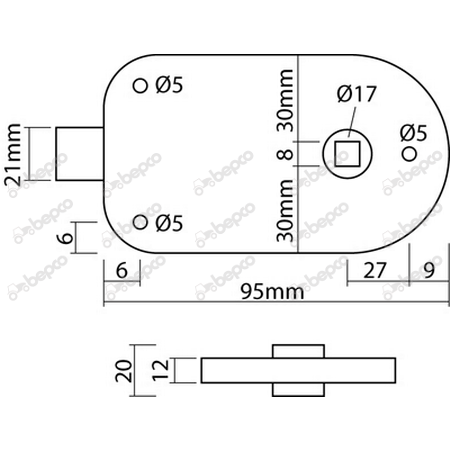 Incuietoare usa stanga Massey Ferguson 70/4170-90, 1427094M91, 33329, 9933329, FA9933329, K773204, L1427094, 4170-19