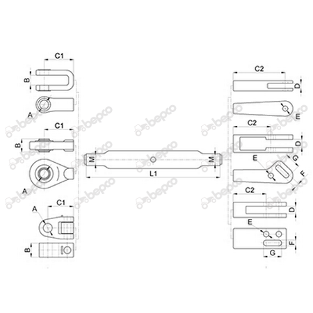 Tirant Deutz STR-15A484, 4314513AMAH, 4314513AM/AH, 04314513, 4314513, 53835,